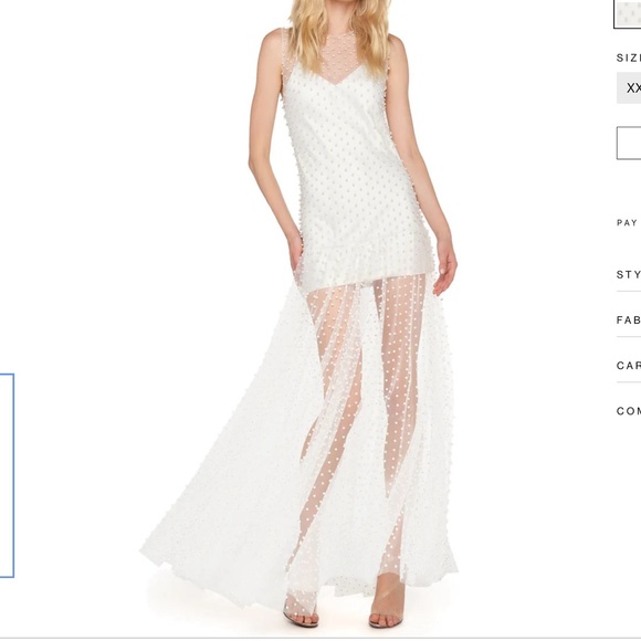 Norma Kamali Pearl Sheer Gown/Maxi Dress and Slip - Picture 2 of 9